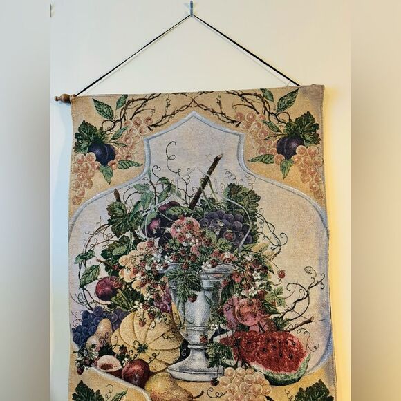 Vintage Glynda Turley Tapestry Fruit Hanging 37.5x25.5 - Picture 2 of 7